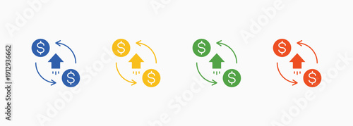 Interchange Icon Set Color Multiple Style Collection Element For Design