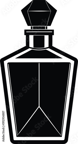 perfume bottle isolated on black