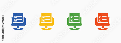 Online Survei Icon Set Color Multiple Style Collection Element For Design