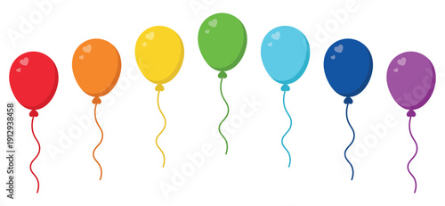 Balloons set. Rainbow color balloons set festive helium decoration bright spectrum party celebration cheerful birthday event design element colorful illustration