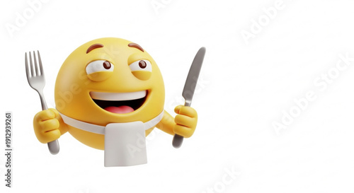 Happy Hungry Emoji Ready to Eat