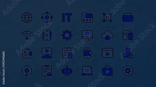 Wallpaper Mural Set of IT and technology icons Torontodigital.ca