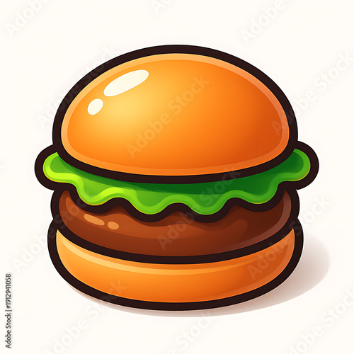 Delicious Cartoon Hamburger Illustration.