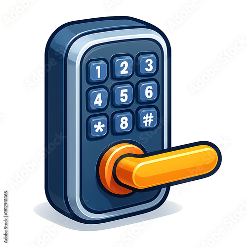 Digital Door Lock with Keypad and Handle.