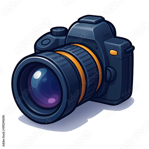 Digital SLR Camera with Lens.