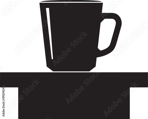 Black Coffee Mug on Table