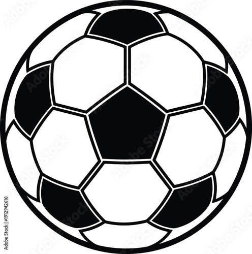 Classic Black and White Soccer Ball Vector Illustration for Sports Competition Football Tournament Design Goal Achievement Athletic Activity and Team Spirit Symbol