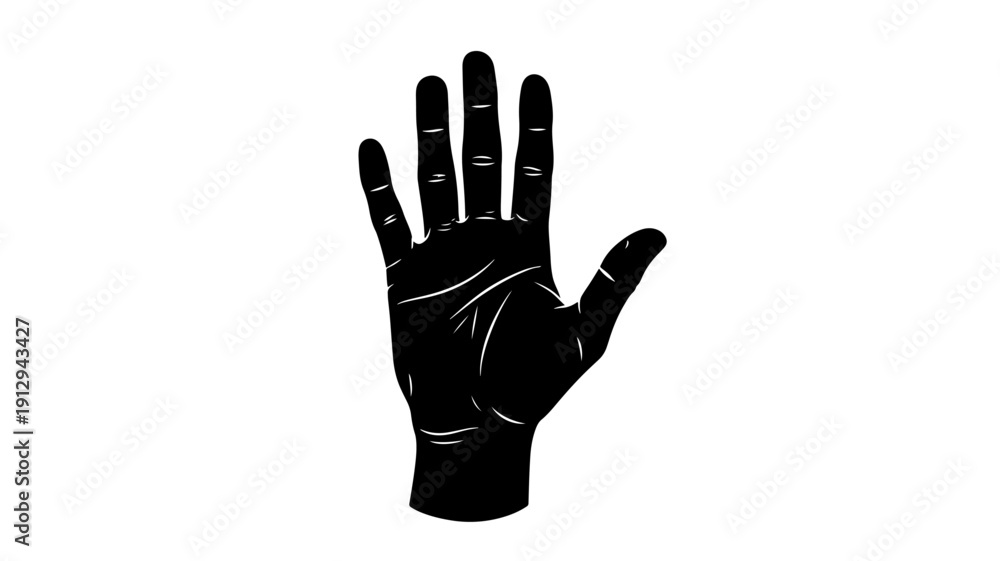 Obraz premium Human Palm Hand Icon Vector Illustration
