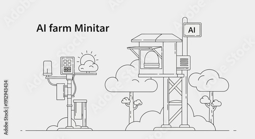 Smart Home Assistant Speaker Emitting Wi-Fi Signal, Modern Technology Concept Illustration on Light Gradient Background