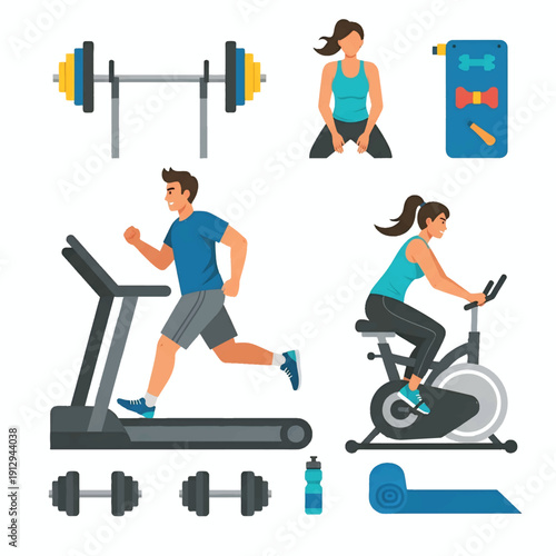 A muscular athlete lifting dumbbells during a workout in a modern gym surrounded by fitness equipment and machines