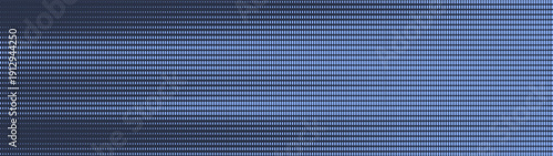 Dash grid halftone pattern dynamic texture ultra wide 32:9 aspect ratio deep blue vector conceptual abstract background. Dashed structure half tone ultrawide format futuristic style classy abstraction
