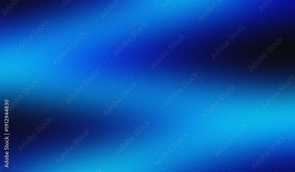 Obraz premium Abstract gradient background featuring deep navy blue fading into vibrant electric cyan with a distinct fine grain texture.