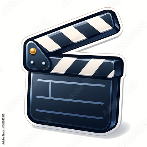 Movie Clapperboard Icon for Film Production.