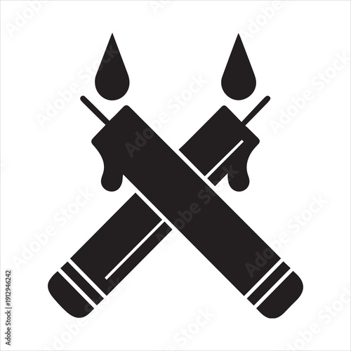 Hot Glue Sticks silhouette vector art Illustration