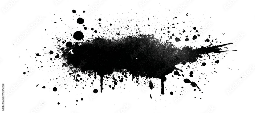 Naklejka premium Textured grunge brush stroke shape background. vector dirty paint splatters vintage distress effects and artistic design.