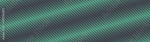 Tilted scaly grid halftone pattern striped angled structure ultra wide 32:9 aspect ratio vector mint green abstract backdrop. Half tone graphic ultrawide format retro futuristic cyberpunk abstraction