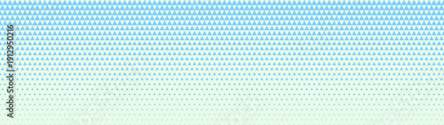 Checkered blue triangles grid halftone pattern falling faded texture ultra wide 32:9 aspect ratio vector light abstract backdrop. Half tone chequered structure ultrawide format futuristic abstraction