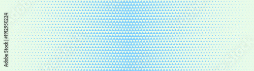 Checkered blue triangles grid halftone pattern faded border ultra wide 32:9 aspect ratio vector light abstract backdrop. Half tone chequered structure panoramic ultrawide format futuristic abstraction