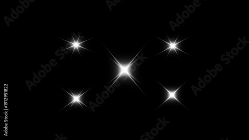 Wallpaper Mural Sparkling Star Shine Animation 4K, Optical Flare Light with Rotating Rays, Cartoon Flat Vector Blinking Stars, Retro Glitter Particle Movement on Seamless Black Background Torontodigital.ca