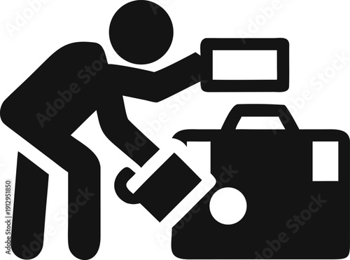 Person kneeling and packing a large suitcase with various items for an upcoming journey