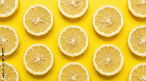 Bright Citrus Lemon Slices Flat Lay