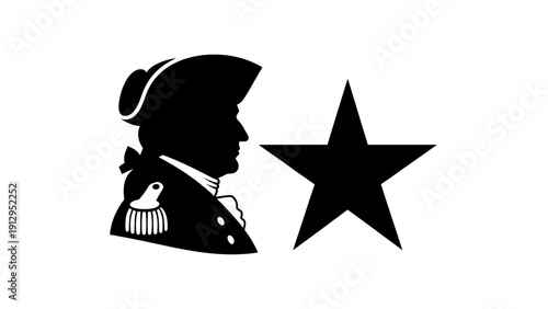 Silhouette of George Washington and Star.