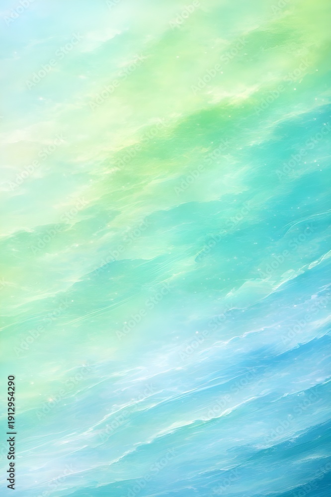 Fototapeta premium Vibrant ocean wave with sparkling blue and green hues