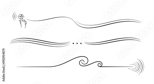 Abstract waves and lines design with smooth curves and minimalist style