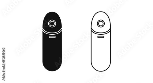 Black and white wireless mouse design illustration, minimalist tech gadget concept Vector