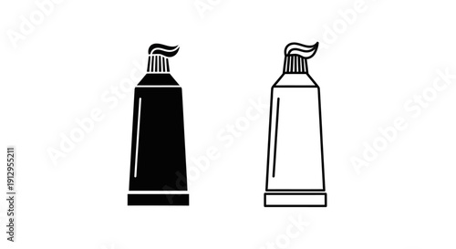 Two spray bottles, one black and one white, isolated on white background Vector