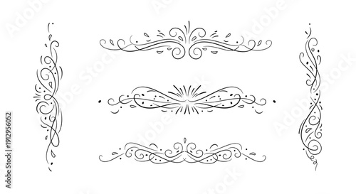 Decorative borders in intricate silver design for elegant backgrounds