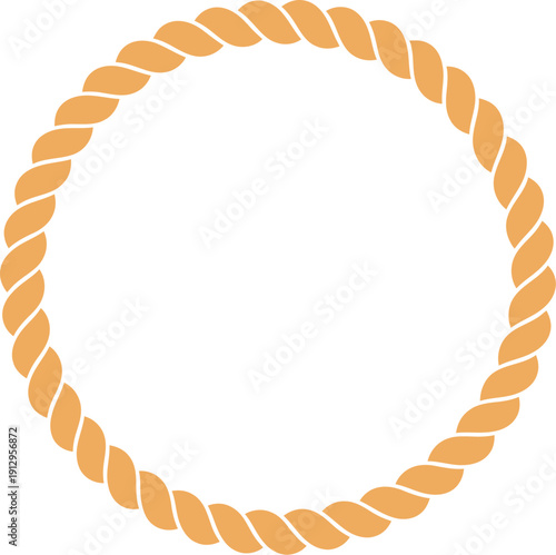 wisted Rope Circle Frame Icon With File Formats Isolated On White Background
