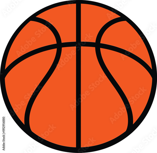 Orange Basketball Icon With File Formats Isolated On White Background