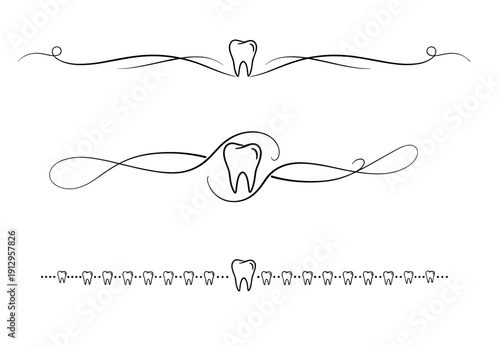 Dental ornaments and dividers in minimalist style