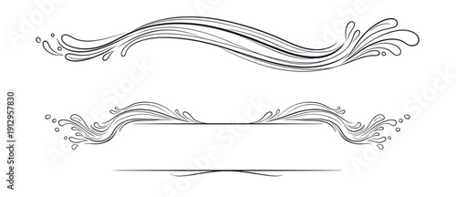 Water-themed text divider in elegant style for design projects