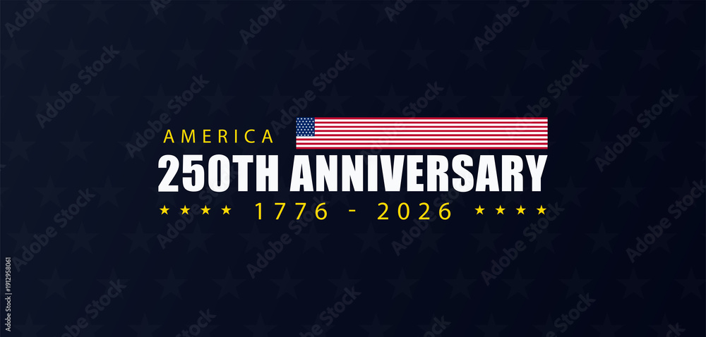 Naklejka premium Celebrating 250 Years of America from 1776 to 2026