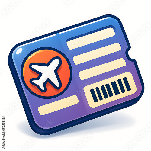 Airplane Ticket Icon for Travel and Leisure.