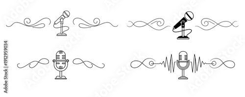 Elegant microphone dividers with vintage style