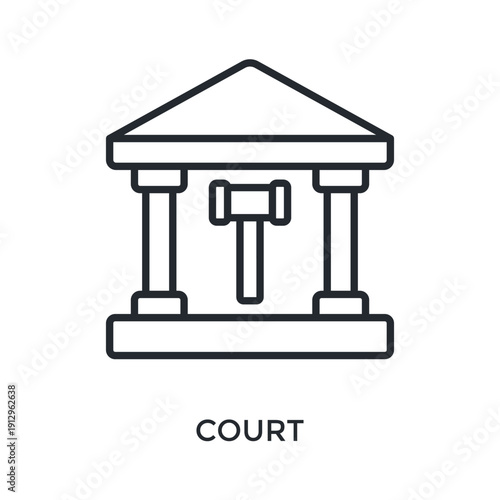 Court Icon Outline Style. Vector Illustration For Graphic Design