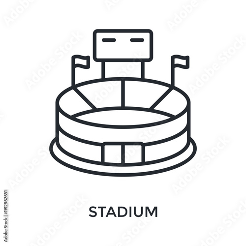 Stadium Icon Outline Style. Vector Illustration For Graphic Design