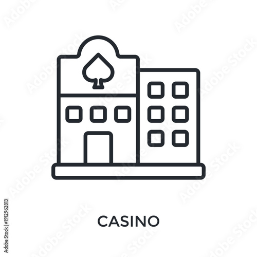 Casino Icon Outline Style. Vector Illustration For Graphic Design