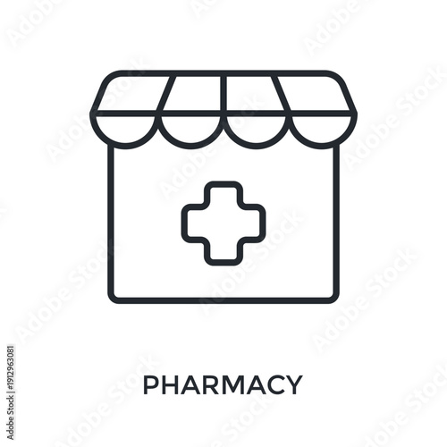 Pharmacy Icon Outline Style. Vector Illustration For Graphic Design