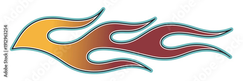 Tribal Hot Rod Fire Flame Vector, Motorcycle and Car Decal Illustration