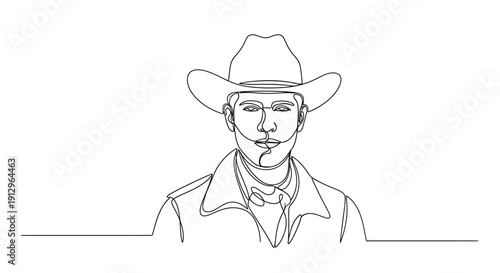 Funny cartoon cowboy boy with hat holding a gun illustration