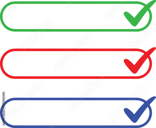 A minimalist black and white icon representing a completed loading progress bar with a checkmark isolated on white background, illustration