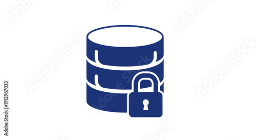 Locked Database Icon Secure Data Storage.