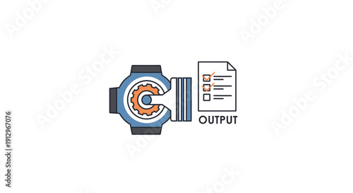 Gear Mechanism with Output Document Illustration.