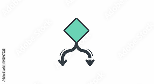 Green Diamond Shape with Arrows.