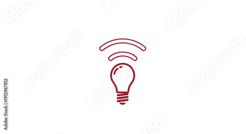 Red light bulb with wifi signal.