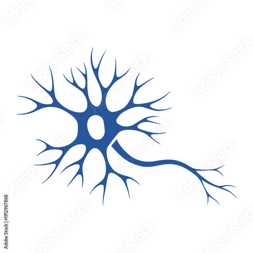 Neuron Cell Vector Illustration for Medical Science and Brain Health Research Concept